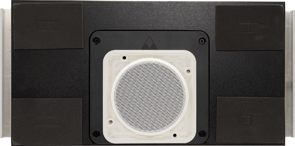 InCeiling DS4/9 Sub with Round Micro Frame Grill with RackAmp 300