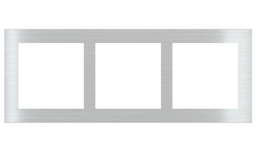 Rectangular Plate Deep (FF/71/20Venti) (87x229) 3 windows (55x55)+(55x55)+(55x55) Metal Brass 26