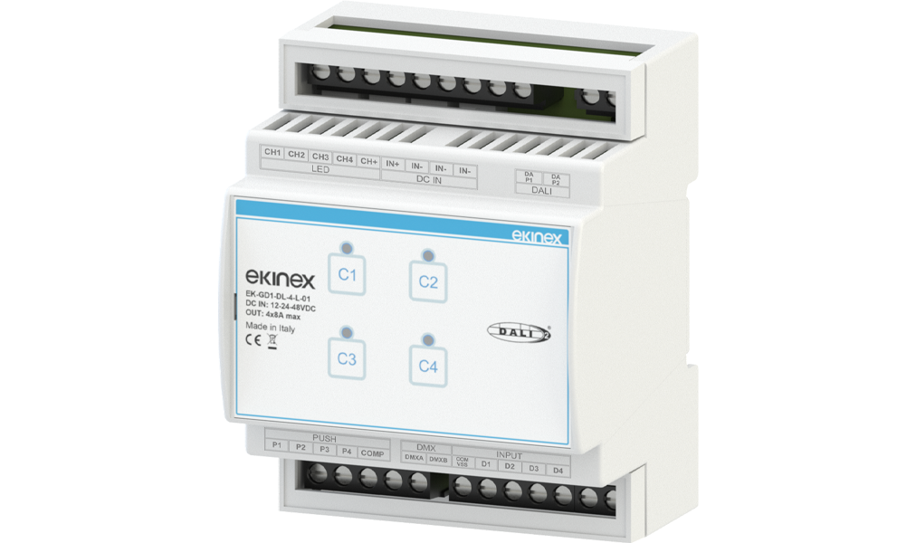 DALI dimmer 12/48 Vdc 4 channels