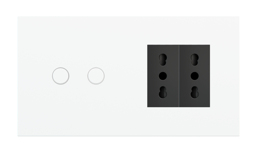 Magnetic plate 2-fold for 2-rocker push button + (45x45 mm window) Proxima series Metal Black Metal + customization