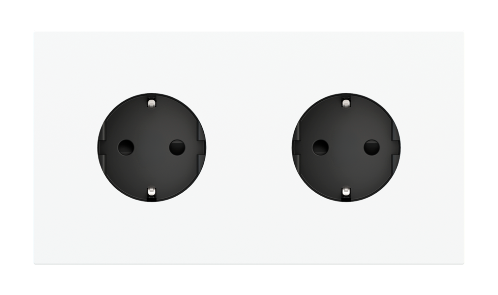 Magnetic plate 2-fold for two Schuko, French and Israeli electrical sockets Proxima series Metal Beige Luxor