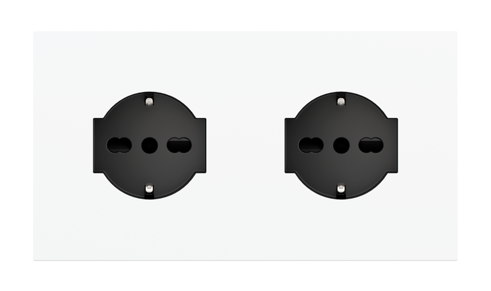 Magnetic plate 2-fold for two IT UNEL electrical sockets Proxima series Metal Chrome