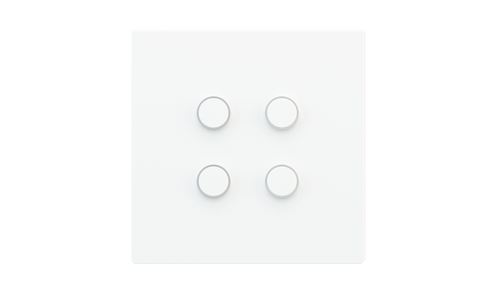 Square magnetic plate for a 4-rocker push button Proxima series Metal Pure White + customization