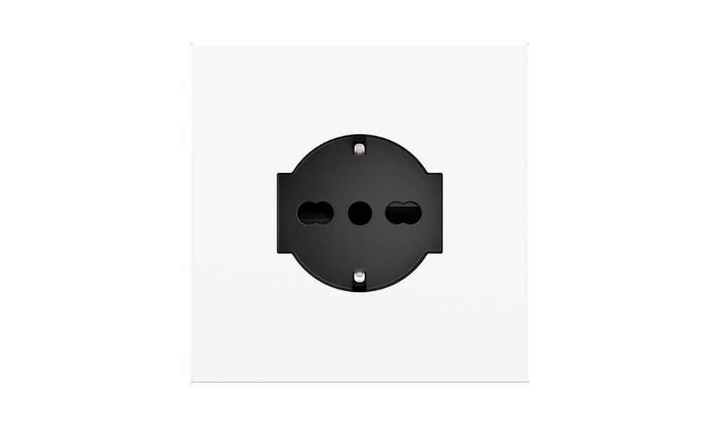 Square magnetic plate for an IT UNEL power socket Proxima series Metal Insense Black