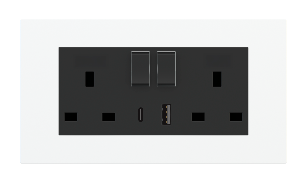 Double power socket - UK USB A/C