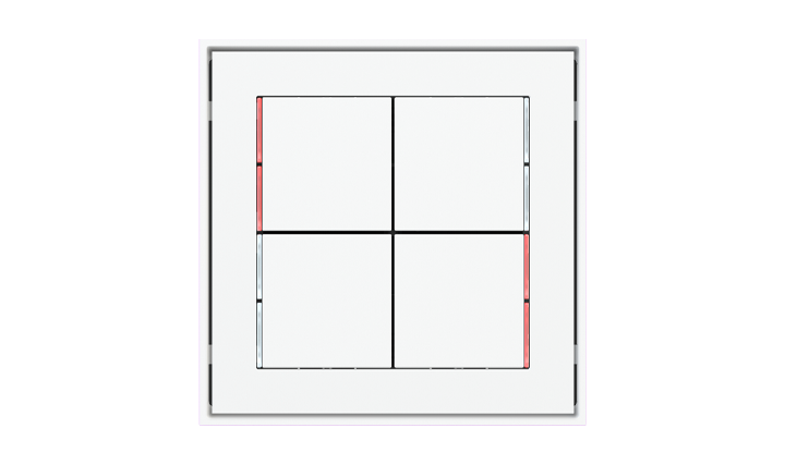 kit 4 rockers 71 serie Square (30X30) Pure white Plastic