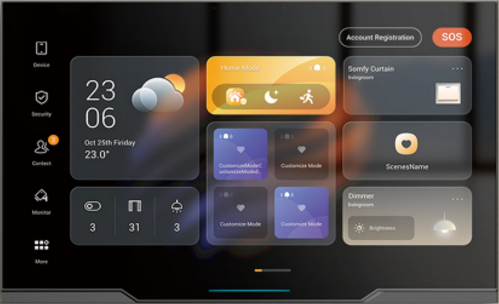 10.36 inch touchscreen with metal frame