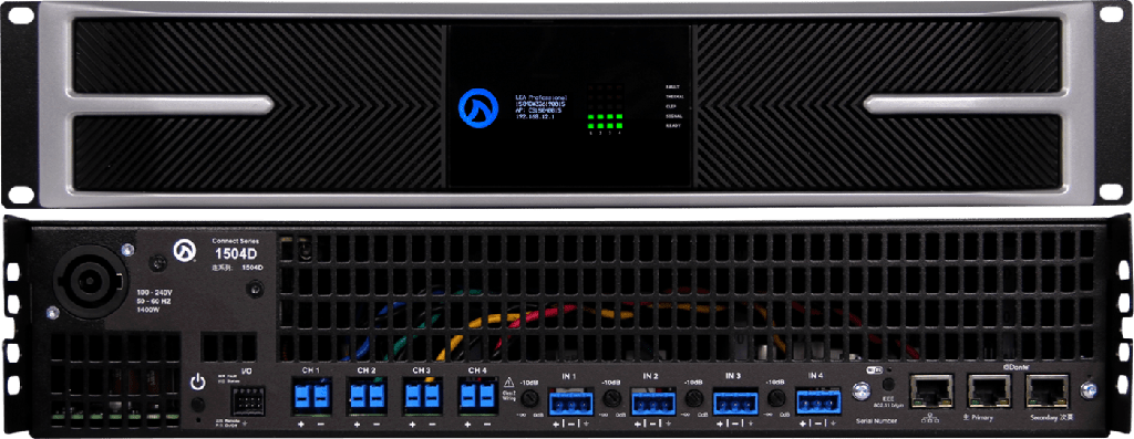LEA Network Connect Series 1504 Dante Connect Power Amplifier | 4-Channel x 1500W