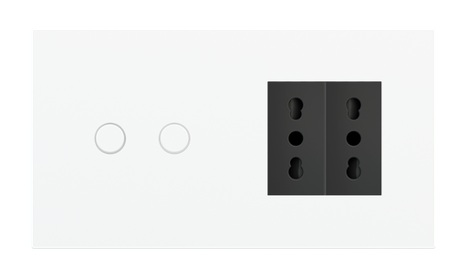 [EK-P2A-2P-CBM-P] Magnetic plate 2-fold for 2-rocker push button + (45x45 mm window) Proxima series Metal Black Metal + customization
