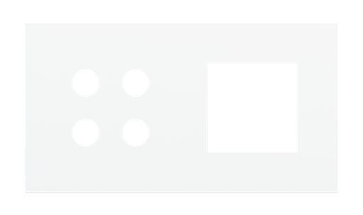 [EK-P2A-4P-LAR-P] Magnetic plate 2-fold for 4-rocker push button + (45x45 mm window) Proxima series Metal Pure White + customization