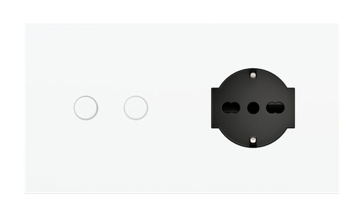 [EK-P2A-4U-SHA-P] Magnetic plate 2-fold for 4-rocker push button + power socket IT UNEL Proxima series Metal Champagne + customization