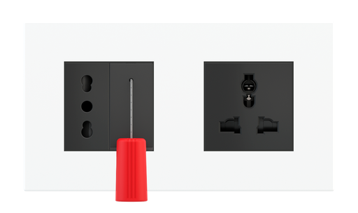 [EK-P2A-PP-SSB] Magnetic plate 2-fold (2 windows 45x45 mm) Proxima series Metal Steel Brushed