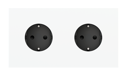 [EK-P2A-TT-SSB] Magnetic plate 2-fold for two Schuko, French and Israeli electrical sockets Proxima series Metal Steel Brushed