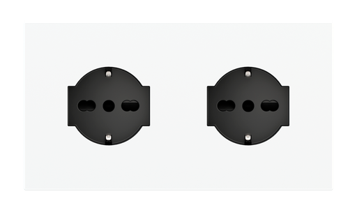 [EK-P2A-UU-CRO] Magnetic plate 2-fold for two IT UNEL electrical sockets Proxima series Metal Chrome