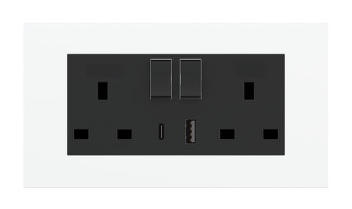 [EK-PSC-2UK-U-GAP] Double front cover Anthracite grey (RAL 7016) - UK USB A/C