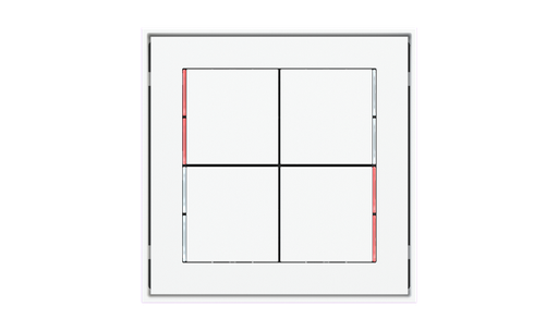 [EK-T4Q-GAR-] kit 1 rocker 71 serie Square (30X30) with symbols Pure white Plastic